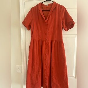SweetSalt Burnt Orange Button Front Dress Size 12